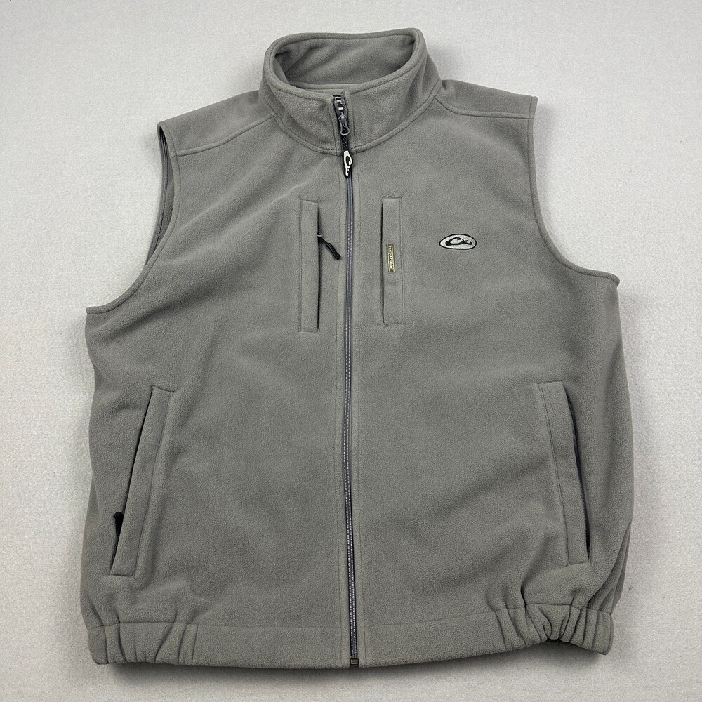 Drake Waterfowl Vest Men 3XL Gray Magnattach Full Zip Fleece Hunting Vest XXXL